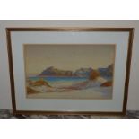 A water colour by artist HW Mackinney signed and dated 1931 , lower left.      seaside view ,