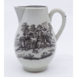 Worcester jug decorated with a transfer prints of the tea party and maid with a  page pattern ,