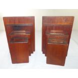 Pair of teak book ends made from the wood form the HMS Ganges which was the last sailing ship to