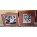 2 framed Beryl Cook prints , the garden center and a woman dancing in a restaurant print sizes