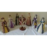Full set of Henry v111 and his 6 wives, made by Regency fine arts The figures stand at 26 cm high