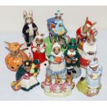 10 Royal Doulton Bunnykin  figures, C1990's, all hand made and decorated and all in good condition,