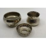Silver footed bowl Sheffield 1941, a pineapple shaped vase London 1889 and a pair of small pierced