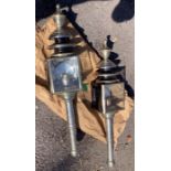 Pair of original Victorian Horse drawn Hearse Lamps. 1880. One cracked glass, otherwise in useable