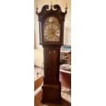 A George III oak crossbanded, ebonised and marquetry strung 8-day longcase clock by James Green,
