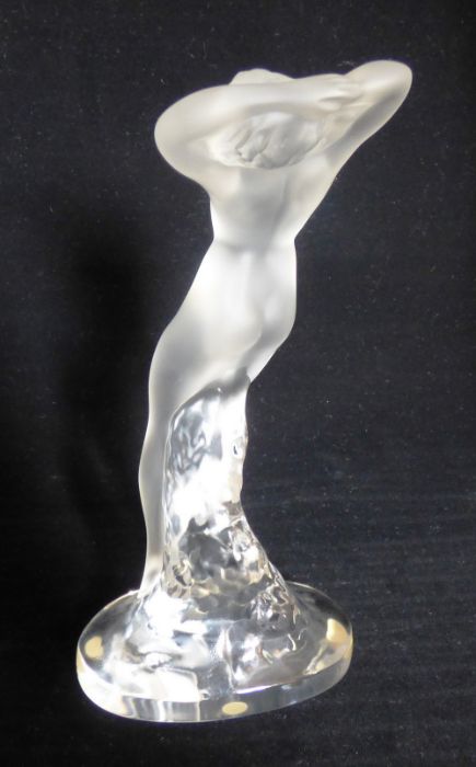 Danseuse Bras Leves, a contemporary crystal Lalique clear and frosted glass figure, etched mark 24cm - Bild 3 aus 4