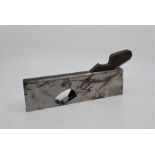 A Norris dovetailed steel rebate plane, with rosewood infill and wedge and unnamed snecked iron,