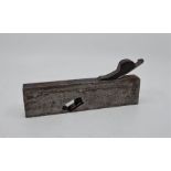 A Rt.Towell (London) dovetailed steel rebate plane, with ebony infill and wedge and snecked iron,