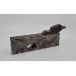 A Norris dovetailed steel shoulder plane, with rosewood infill and wedge, Norris iron, stamped "8"