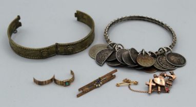 A selection of largely Victorian jewellery comprising a ' Faith, Hope and Charity' stone set
