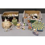 A collection of several dozen early/mid 20th century pin cushion bisque and other dolls and other