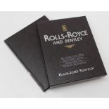 Klaus Josef Robfeldt, Rolls Royce and Bentley. All models from 1904, folio hardback with slip case
