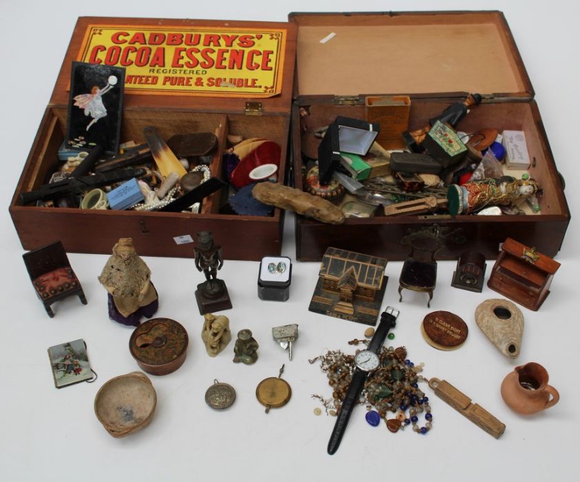 A mixed lot of collector's items, including doll's furniture and accessories, Edwardian and later