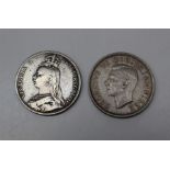 1883 Queen Victoria shilling Victoria 4th head 1887 Queen Victoria shilling jubilee head