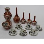 A group of Japanese Satsuma to include: four various onion shaped vases (1 large, 3 small); a