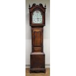 James Gale, Newport, an early 19th century oak, mahogany crossbanded longcase clock, the eight day