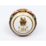 A Victorian Copeland & Garrett porcelain door knob, painted with Royal cypher 'VA' beneathre a crown