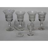 A part suite of Cumbria Crystal Grasmere, to include nine 19.5cm glasses, three 17.5cm, one 17cm,