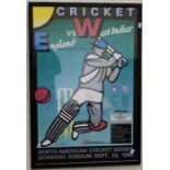 North American Cricket series, a signed poster from the England versus west Indies International,