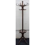 A mid 20th century bentwood hat/coat stand, 193cm