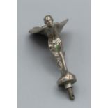 A white metal figure of The Spirit of Ecstacy after Charles Sykes raised on a small circular