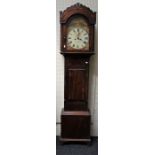 Samuel Shortman, Newnham, an early 19th century longcase clock, the painted arched thirteen inch