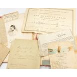 Royal Autographs & Ephemera. A gilt calf album with embroidered decoration housing loosely-