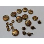 A collection of Satsuma style late 19th century porcelain buttons and dress studs