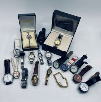 A selection of ladies wristwatches to include a boxed Gucci wristwatch, a further Gucci wristwatch