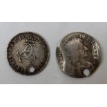 1671 and 16(?) maundy threepences Charles II (2) One very worn no date