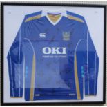 A framed and glazed 2008 FA cup winning Portsmouth shirt, signed by the players