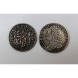 1757 George II sixpence 1817 George III sixpence