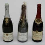 Three bottles, all product of France Heidsieck Co monopole Red Top Albert Larive Cuvee Special