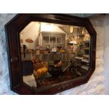 Oak Framed bevel Mantel Mirror 1930s See pictures for size