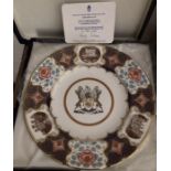 Royal Crown Derby Derbyshire Plate, limited edition no. 151 of 1000.  Featuring Chatsworth House,