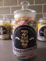 *** Please note the sweets are now Rhubarb and Custard Tubes stools*** Vintage style sweet jar from