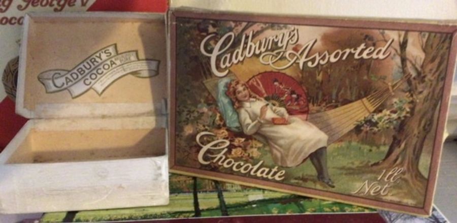Vintage Cadbury’s Chocolate Boxes to include wooden box for Bournville 1d Bars, Original Wafer - Bild 3 aus 7