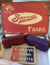 Vintage Cadbury’s Chocolate Boxes to include wooden box for Bournville 1d Bars, Original Wafer