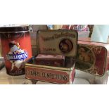 Vintage confectionery tins to include SquirrelGums, Thornes Toffee and Terry’s Harlequin . (4)