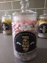*** Please note the sweets are now Pink Toad stools*** Vintage style sweet jar from Edward and