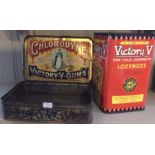 Vintage Victory-V Tins, Victory-V Gums and Victory-V Lozenges. (2).  Please study pictures