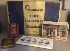 Vintage chocolate boxes from Rowntree’s, to include rare ‘work box’ style with fold out trays, two