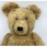 Large 26”Antique Teddy Bear flat footed pads , Chiltern like in appearance clipped snout glass eyed,