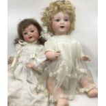 German Antique baby dolls AM 996 18” Character baby doll and a 996 tremble tongue bisque head doll