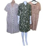 40s and later clothing to include a larger sized 1940s dress with floral print, 30s 50s/60s