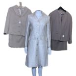 1950s and later clothing to include an elmore suit, a Rembrant for Harrods suit, a Jaeger coat, a