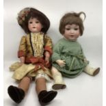German Antique dolls ; 19” 390 A 2.5M Child doll( broken finger) and a Porzellanfabrik 914 Baby doll