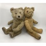 Antique teddy Bears Pair to include a beautiful 1950s Chiltern Ting a Ling teddy bear golden