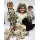 Vintage 1950s dolls and toys collection to include Bonomi large composition glass eyed dolll, a teen