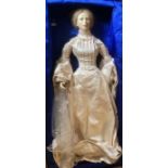 30” Large  Fine Artist doll of Princess Anne on her wedding day in painted bisque in presentation
